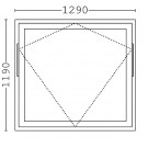 Toppsving Vindu 130x120cm 3-lags U 0,8 Passiv thumbnail