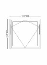 Toppsving Vindu 110x110cm 3-lags U 0,8 Passiv thumbnail