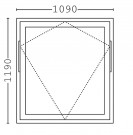 Toppsving Vindu 110x120cm 3-lags U 0,8 Passiv thumbnail
