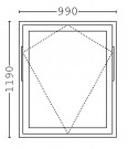 Toppsving Vindu 100x120cm 3-lags U 0,8 Passiv thumbnail