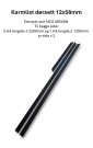 Karmlist dørsett 12x58mm dempet sort - begge sider thumbnail