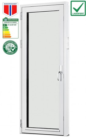 Balkongdør 90x200cm Venstre 3-lags U 0,8 Passiv