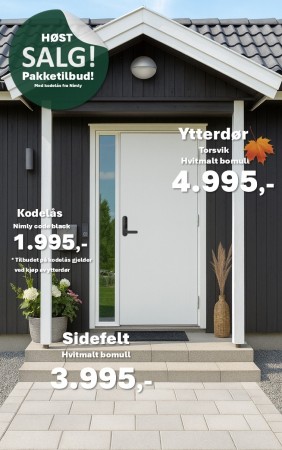 YTTERDØR TORSVIK HVIT - KAMPANJE NÅ KR.4.995,-