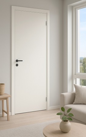 Innerdør Slett Kompakt 70x210cm Hvitmalt bomull