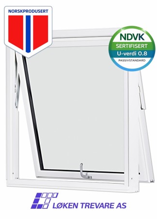 Toppsving Vindu 100x120cm 3-lags U 0,8 Passiv