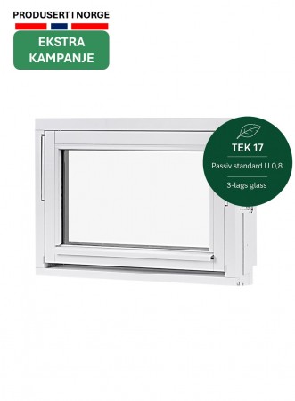 Toppsving Vindu 80x50cm 3-lags U 0,8 Passiv