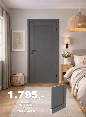  INNERDØR Q-EDGE MØRK GRÅ