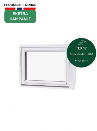 Toppsving Vindu 90x60cm 3-lags U 0,8 Passiv