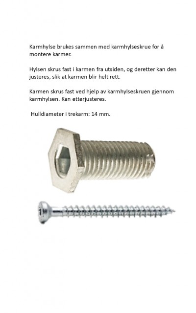 Justeringshylser med skruer 8stk 