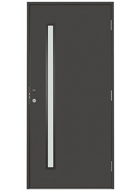 Høyre hengslet sett fra utsiden